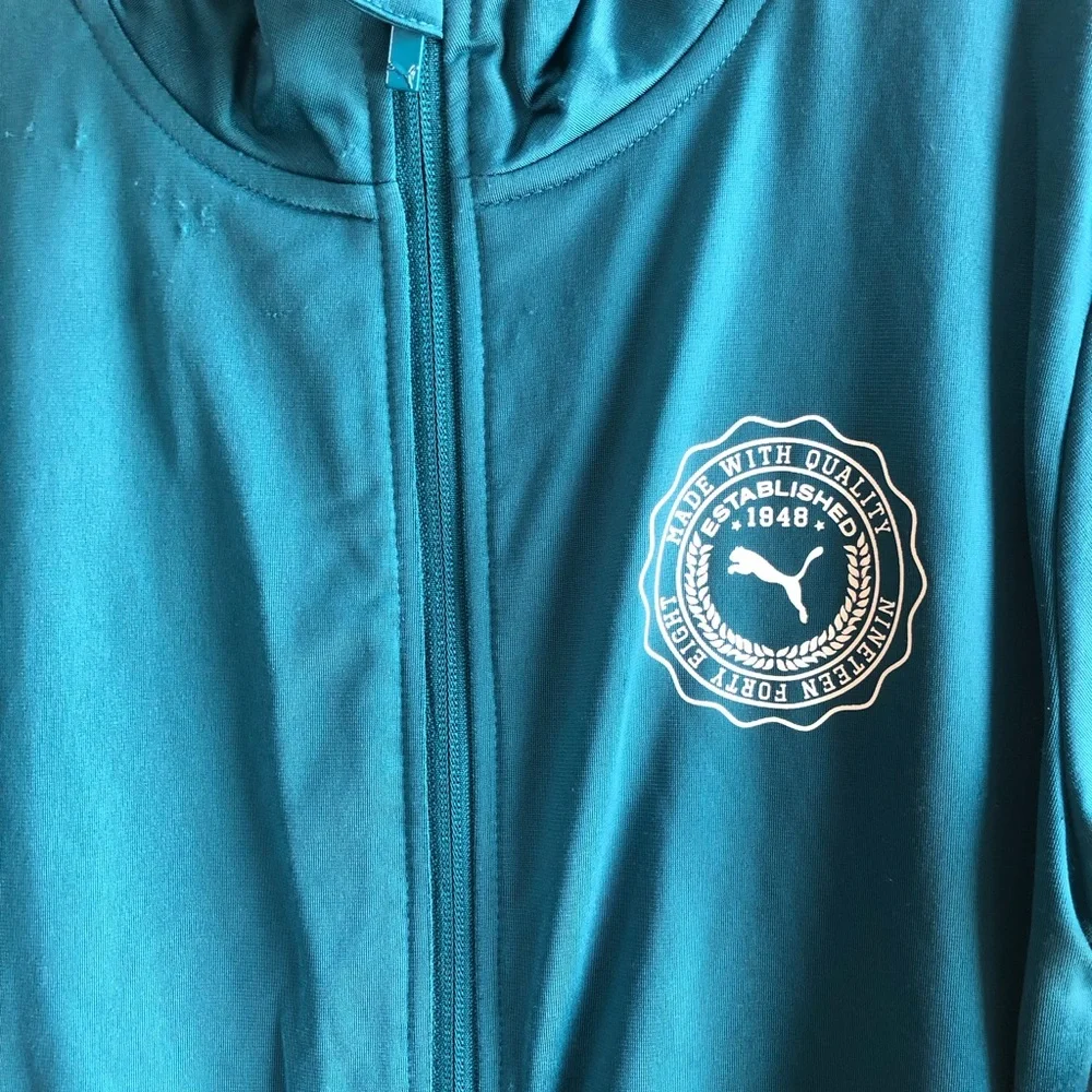 Puma Kids Teal Jacket and Navy Pants Matching Set - Picture 2 of 4